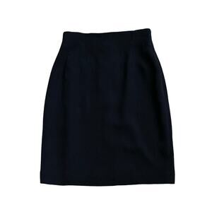 Emanuel Ungaro Petite Womens 8P Black Pencil Back Zip Skirt Career Work Business